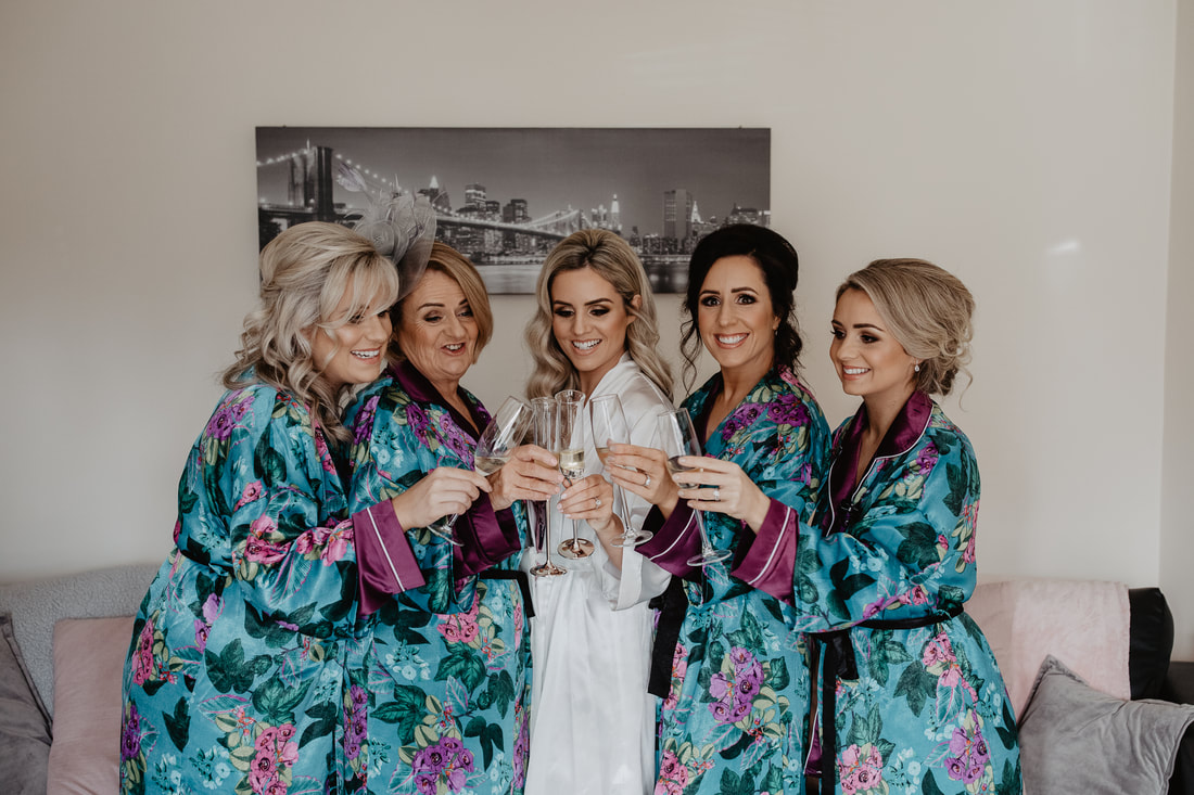 Cheers! Bridal party.Wedding photographer Mallow, Co.Cork 