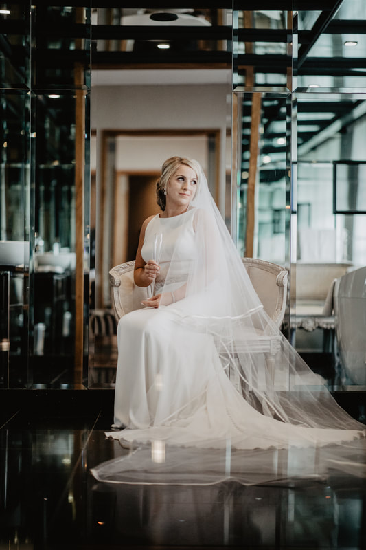 Bride at the bridal suit in The G hotel, Galway