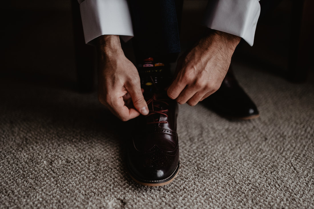 Groom's shoes at Clanard Court Hotel, Athy, Co. Kildare by wedding photographer Mario Vaitkus