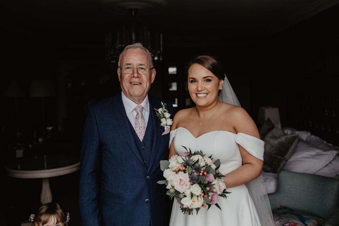 father and bride at Clanard Court Hotel, Athy, Co. Kildare by wedding photographer Mario Vaitkus