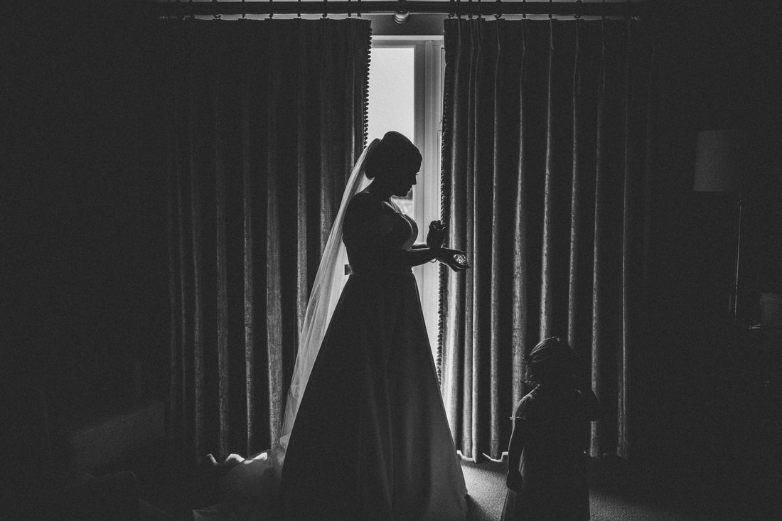 Black and white silhouette at Clanard Court Hotel, Athy, Co. Kildare by wedding photographer Mario Vaitkus 