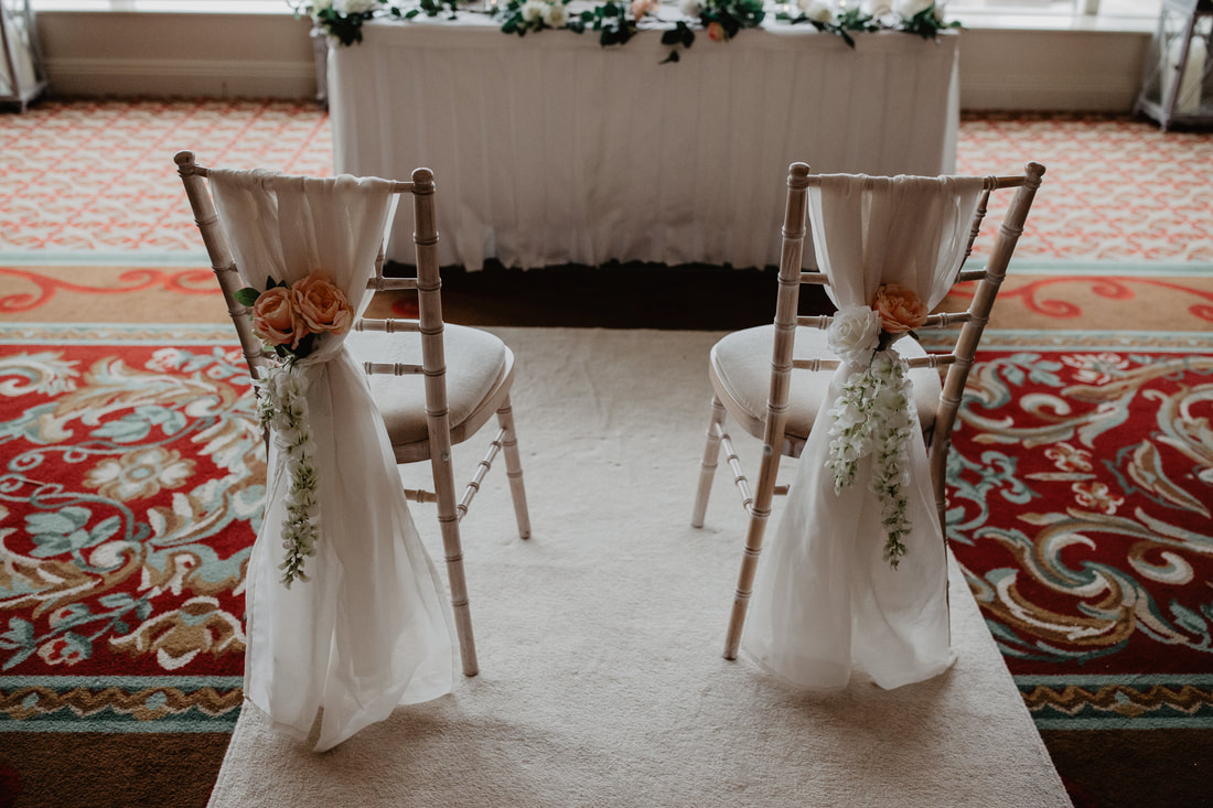 Newlyweds chairs at the ceremony at Clanard Court Hotel, Athy, Co. Kildare by wedding photographer Mario Vaitkus