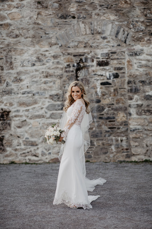 Bride posing at Ross Castle, Killarney, Co.Kerry