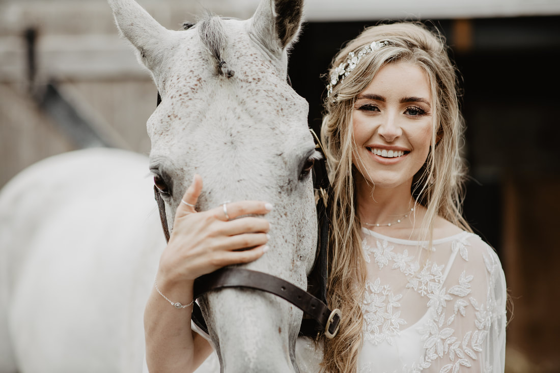 Bride and a horse