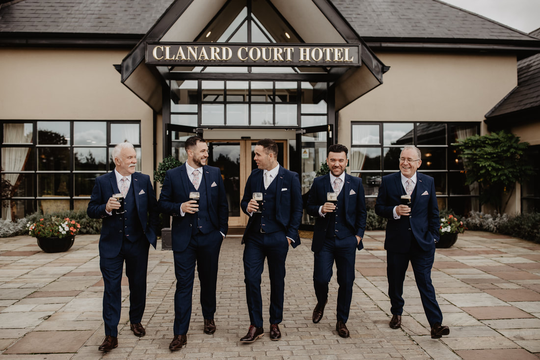 Groomsmen and Guinness, having fun  at Clanard Court Hotel, Athy, Co. Kildare by wedding photographer Mario Vaitkus