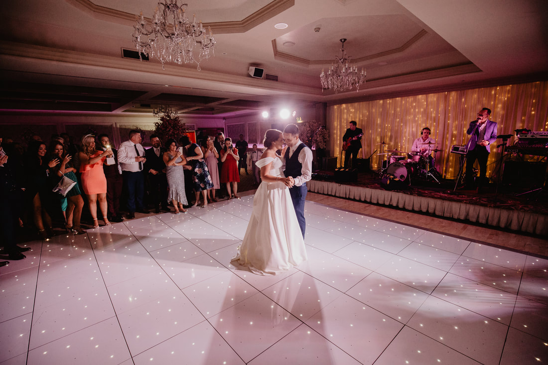First dance at Clanard Court. Sparky dance floor. Wedding photographer in County Kildare Mario Vaitkus