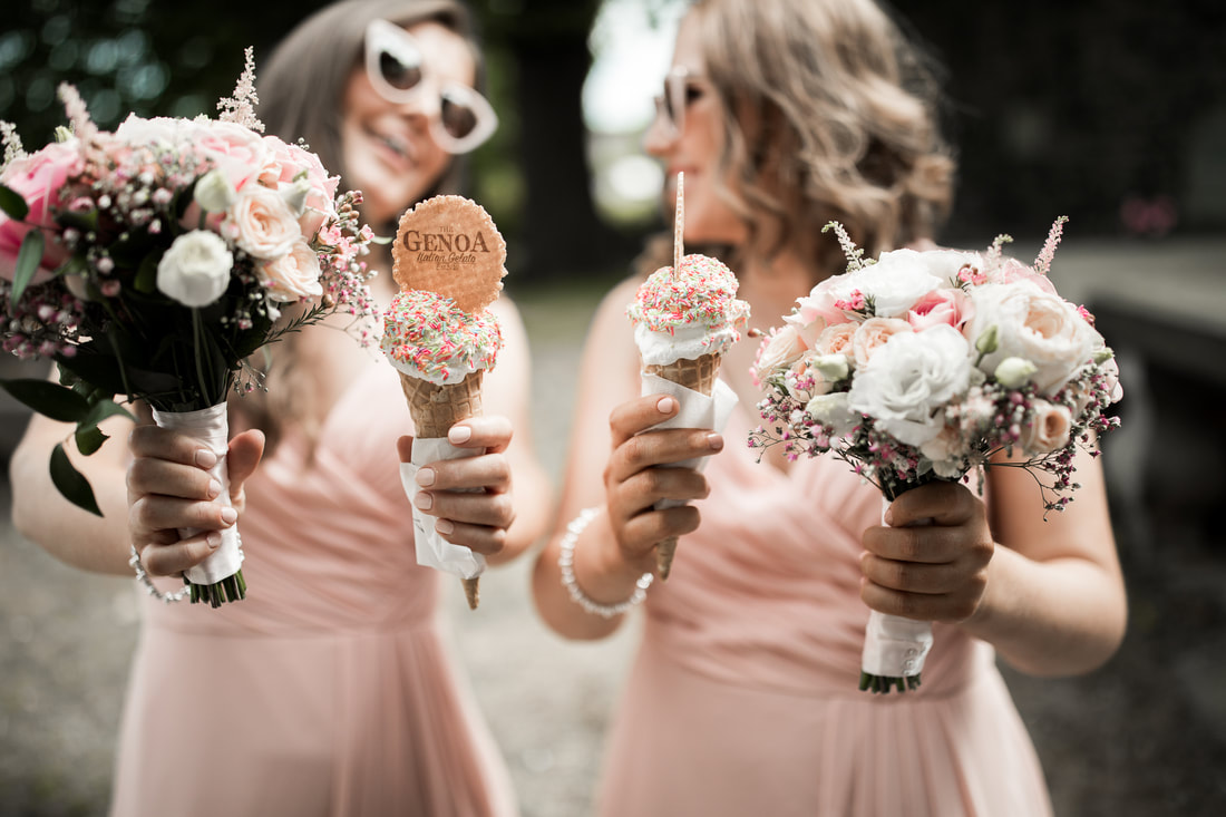 ice-creams, bridesmaids and flowers